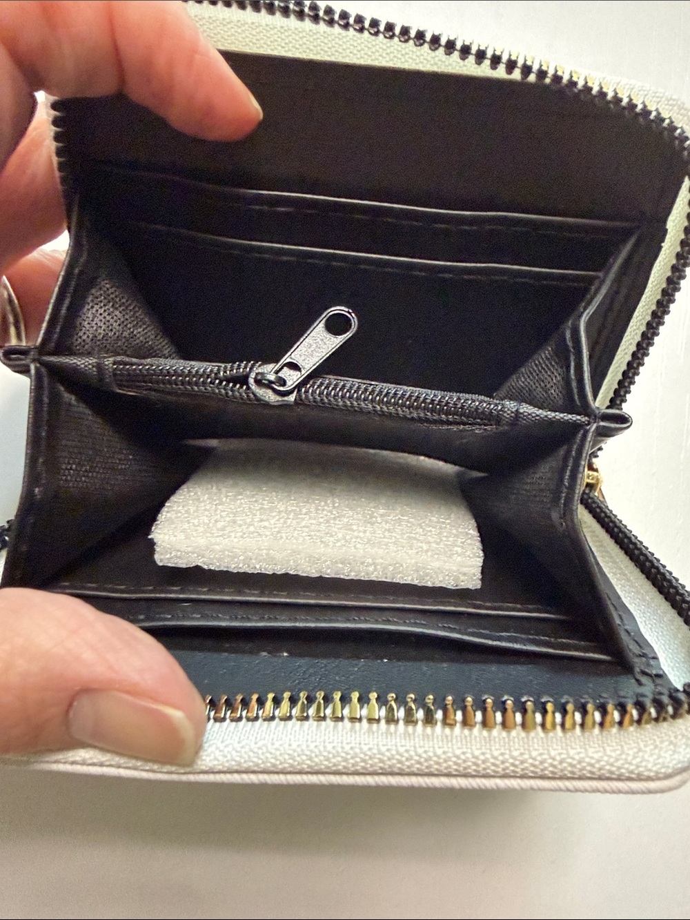 NWOT Cow Print Zip Wallet in Black and White - Picture 5 of 7